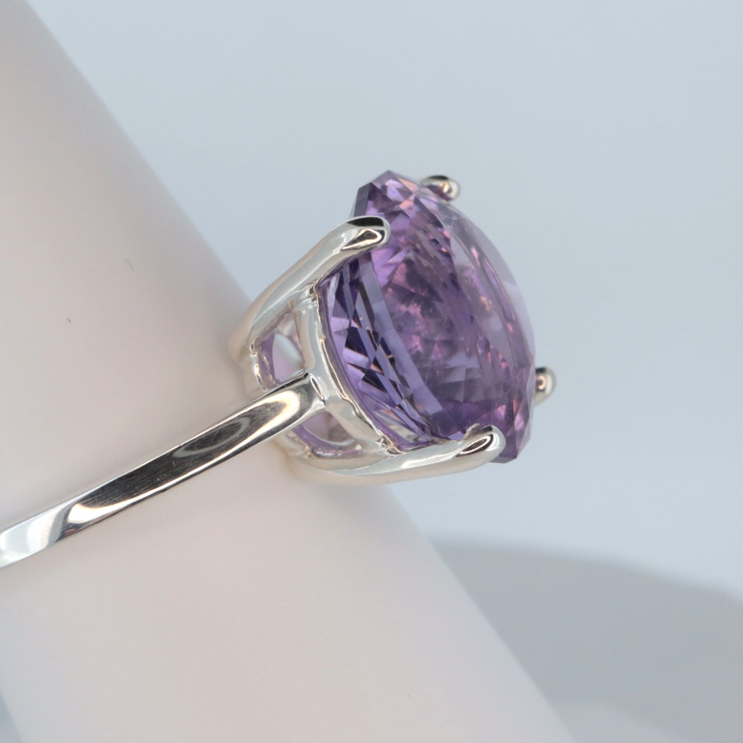 Amethyst 6.28ct 925 Sterling Silver Ring, featuring a stunning Portuguese Cut