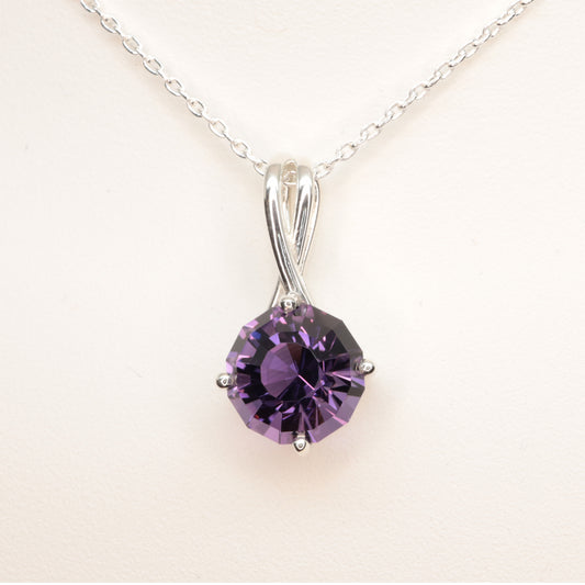 Amethyst 10mm / 925  Sterling Silver necklace top