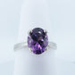 Elegant Amethyst Rose Cut Ring in 925 Sterling Silver - Size 6"