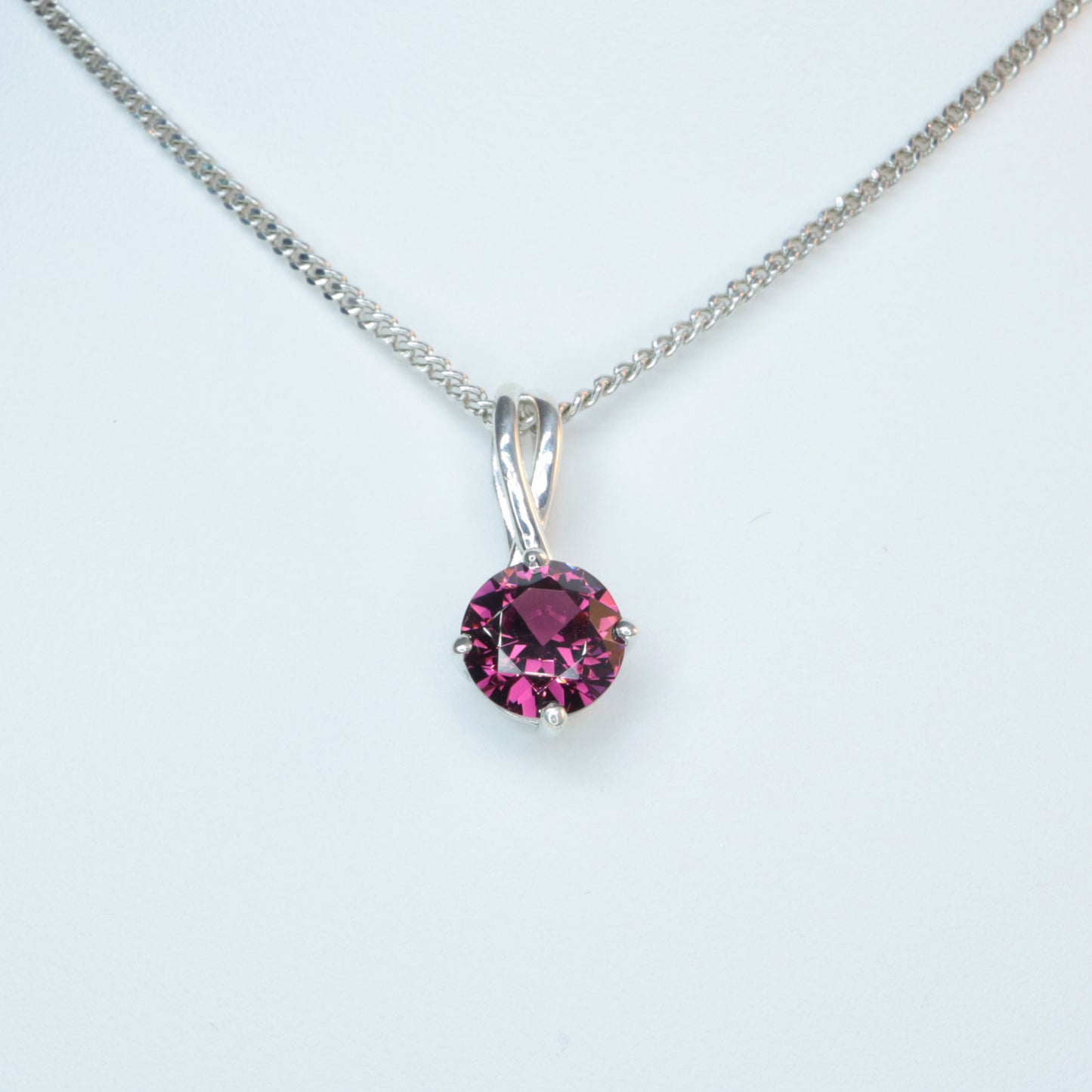 Rhodolite Garnet gemstone /  925 Sterling Silver necklace