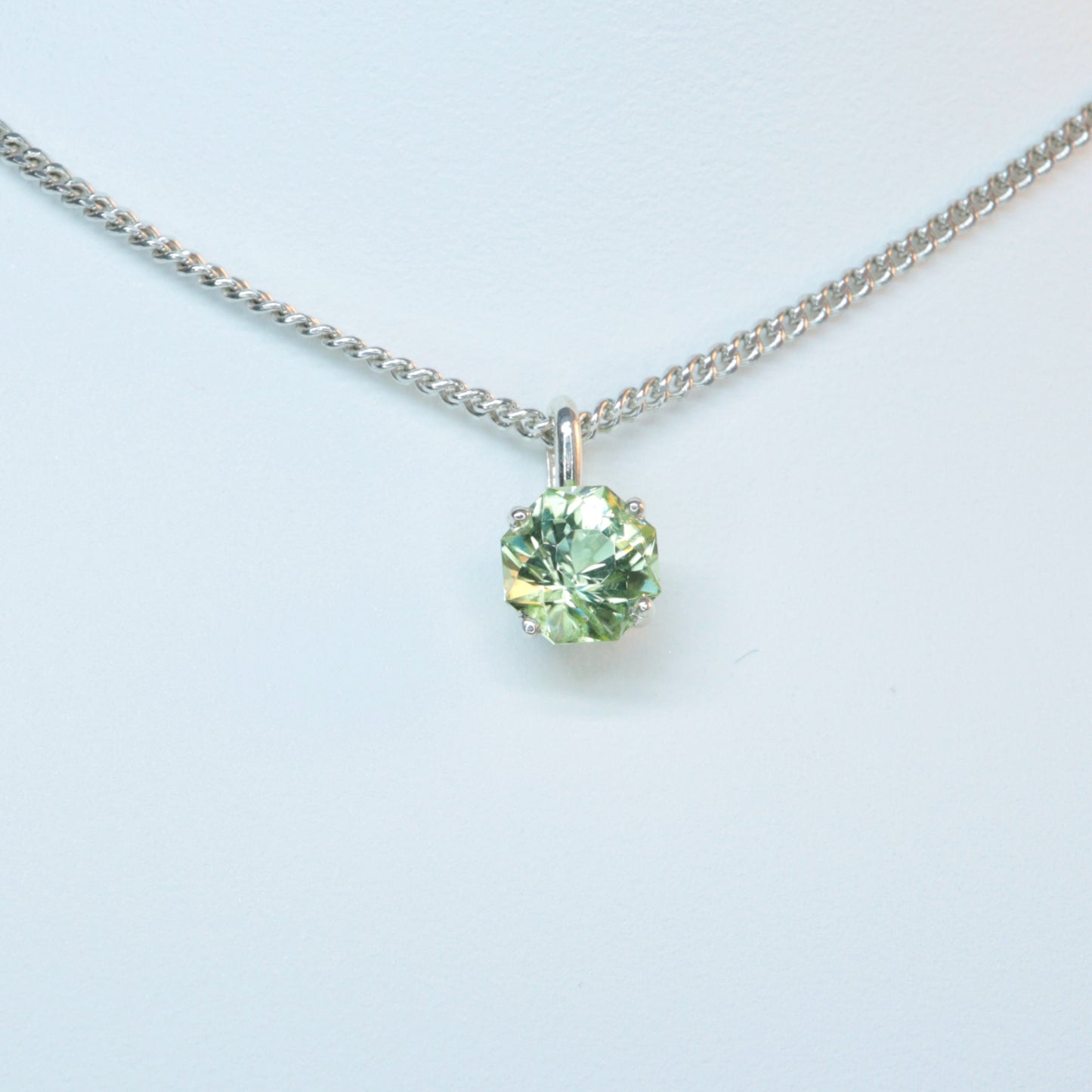 Peridot gemstone necklace /  925 Sterling Silver