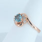Sapphire and diamond / 14K Rose Gold ring